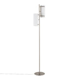 Rhonda - Contemporary / Glam Floor Lamp - Nickel / White - Furniture Home Direct