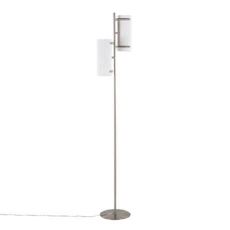 Rhonda - Contemporary / Glam Floor Lamp - Nickel / White - Furniture Home Direct
