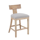 Upholstered Counter Height Bar Stools With Solid Rubber Wood Frame (Set of 2)
