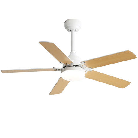 Modern Ceiling Fan With 3 Color Dimmable Light 5 Blades Remote Control Reversible Dc Motor - White - Furniture Home Direct