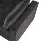 66.5" Upholstered Loveseat With Pull Out Bed, Two Throw Pillows, Dual USB Charging Port and Adjustable Backrest - Black - Furniture Home Direct