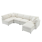 Modular Sectional Sofa With L Shaped Spacious Layout Beige - Furniture Home Direct