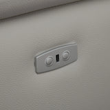 Genuine Leather Power Reclining Sectional - Light Gray - Furniture Home Direct