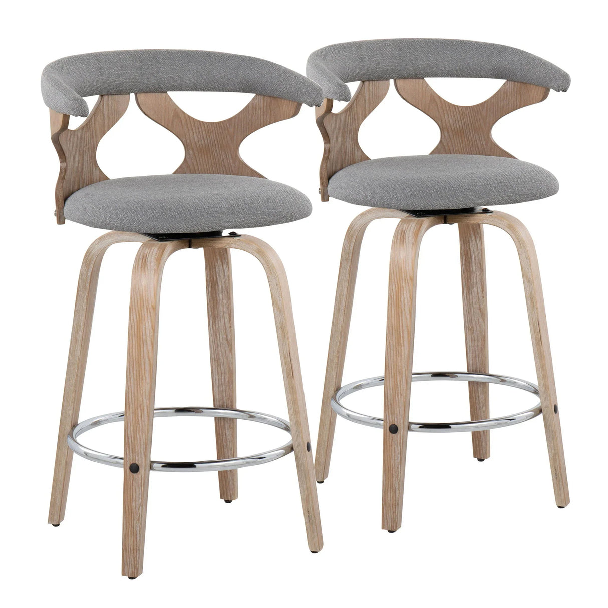 Gardenia - Mid Century Modern Fixed Height Counter Stool With Swivel (Set of 2) - Furniture Home Direct