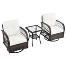 3 Piece Outdoor Chair & Table Set Chat Set, 2 Person Rattan Seating Group - Furniture Home Direct