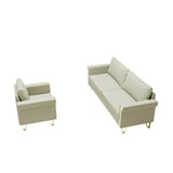 Sofa and Chair Velvet Elegant Living Room Two Piece - Beige - Furniture Home Direct