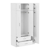 Modern 3 Door Mirror Wardrobe With 2 Drawers And Top Cabinet - Furniture Home Direct