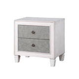 Katia - Weathered Night Stand - Gray / White - Furniture Home Direct