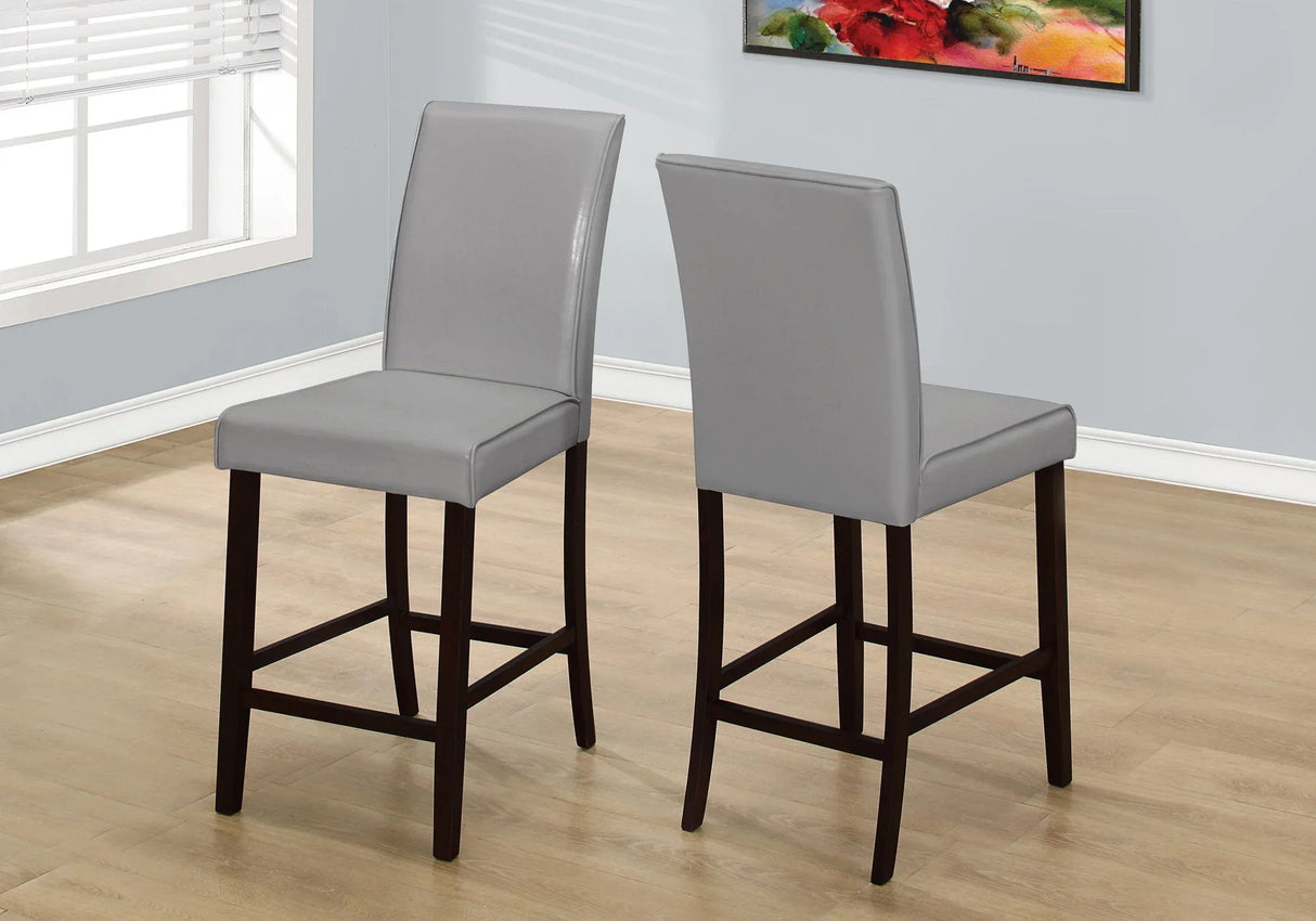 Counter Height Dining Chair Upholstered Leather Look (Set of 2) - Furniture Home Direct