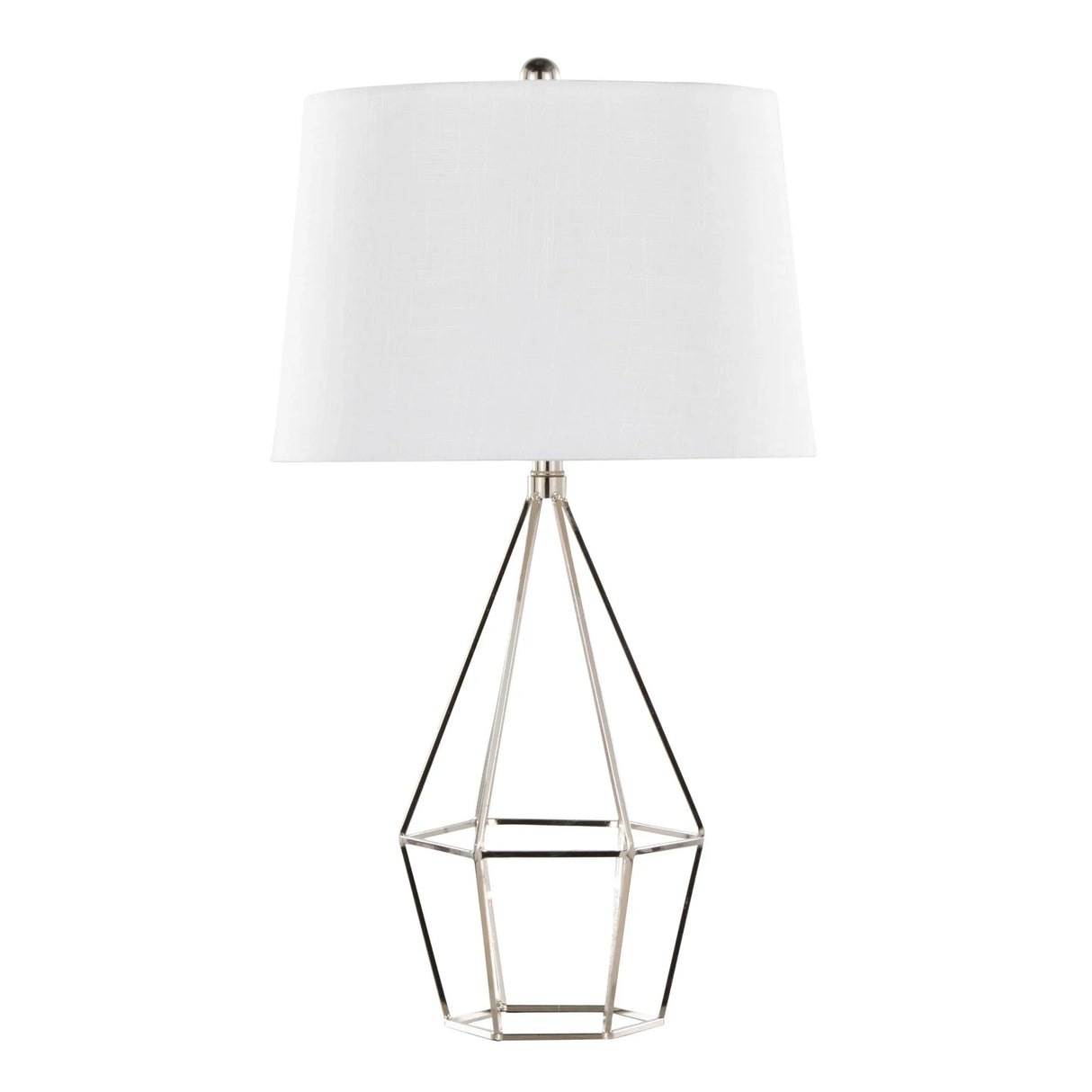Diana - Contemporary Table Lamp (Set of 2) - Polished Nickel / Black Satin - Furniture Home Direct