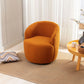 Teddy Fabric Swivel Accent Armchair Barrel Chair With Powder Coating Metal Ring - Furniture Home Direct