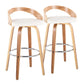 Grotto - Contemporary Fixed Height Barstool With Swivel With Round Footrest (Set of 2) - Furniture Home Direct