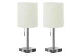 Lighting, Table Lamp, USB Port Included, Nickel, Contemporary (Set of 2) - Furniture Home Direct