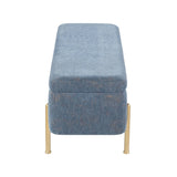Daniella - Contemporary Bench - Gold / Blue - Furniture Home Direct