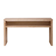 Modern Rustic Console Table, Wood Entryway Table With Shelf & Decorative Bead Detail - Natural - Furniture Home Direct