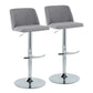 Toriano - Contemporary Adjustable Barstool With Swivel & Rounded T Footrest (Set of 2) - Furniture Home Direct