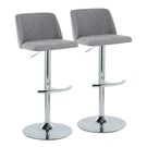 Toriano - Contemporary Adjustable Barstool With Swivel & Rounded T Footrest (Set of 2) - Furniture Home Direct