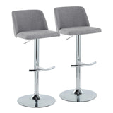 Toriano - Contemporary Adjustable Barstool With Swivel & Rounded T Footrest (Set of 2) - Furniture Home Direct