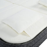 Outdoor Wicker Double Chaise (Black Frame+Beige Cushion) - Furniture Home Direct