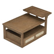 Coffee Table With 1 Storage Shelf, 2 Tabletops And 1 Rattan Drawer - Furniture Home Direct