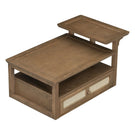 Coffee Table With 1 Storage Shelf, 2 Tabletops And 1 Rattan Drawer - Furniture Home Direct