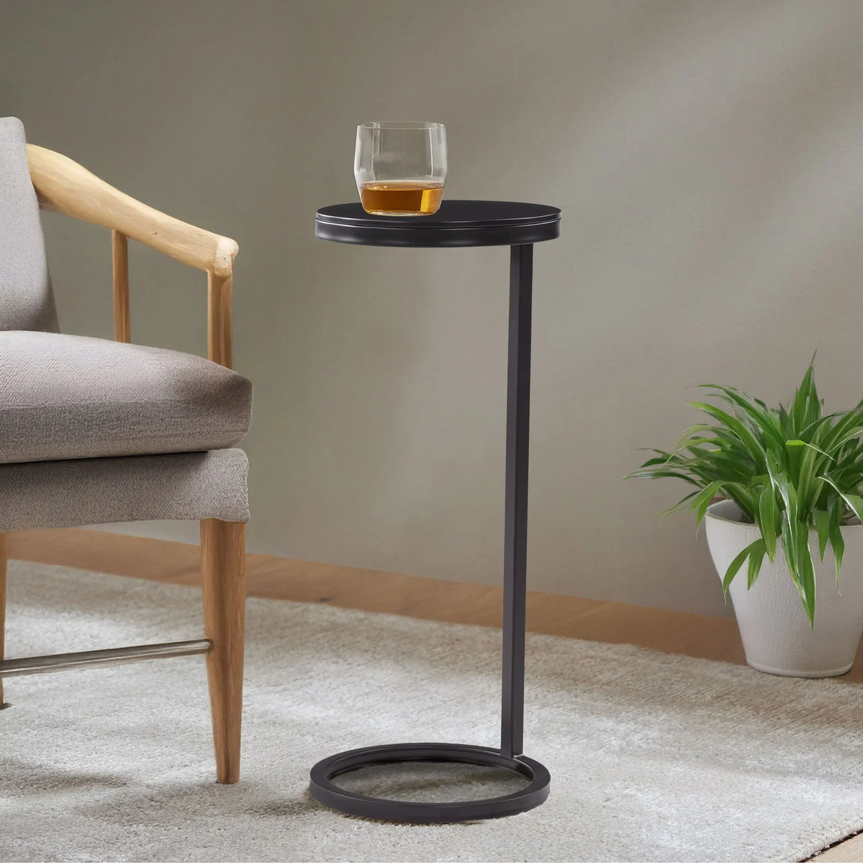 Yancey - Round Metal Accent Table - Antique Bronze - Furniture Home Direct