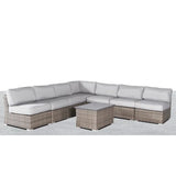 Wicker Sectional Sofa With Cushions And Table - Furniture Home Direct