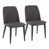 Tintori - Contemporary Dining Chair (Set of 2) - Charcoal - Furniture Home Direct
