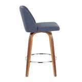 Toriano - Mid-Century Modern Fixed Height Counter Stool With Round Footrest (Set of 2) - Furniture Home Direct