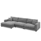 Oversized Corduroy Sectional Sofa, L Shaped Cloud Couch With USB Charging Port, Cup Holder, Deep Seat Sofa Bed With 50" Chaise, Comfy Indoor Furniture For Living Room - Furniture Home Direct