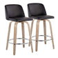 Toriano - Modern Design Fixed Height Counter Stool With Swivel With Round Footrest (Set of 2) - Furniture Home Direct