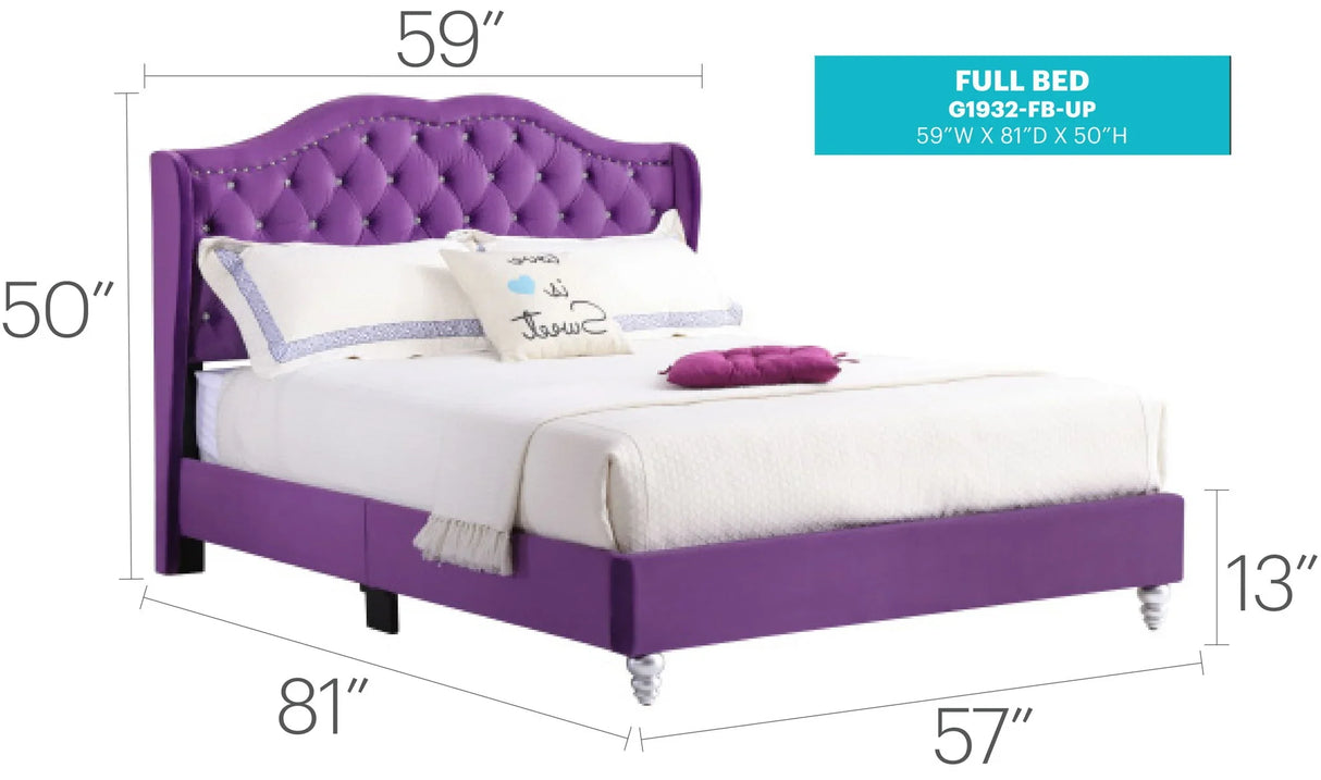 Upholstered Velvet Bed Transitional - Furniture Home Direct