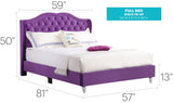 Upholstered Velvet Bed Transitional - Furniture Home Direct