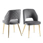 Velvet Dining Chairs With Metal Legs And Hollow Back Upholstered Dining Chairs - Furniture Home Direct