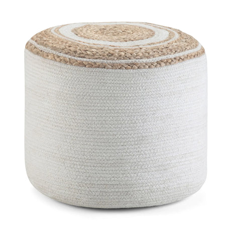 Serena - Handcrafted Round Braided Pouf - Furniture Home Direct