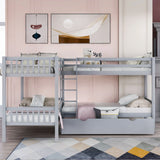 L Shaped Bunk Bed With Drawers - Furniture Home Direct
