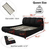 Luxury Upholstered Platform Bed With Oversized Padded Backrest And Solid Wood Frame - Furniture Home Direct