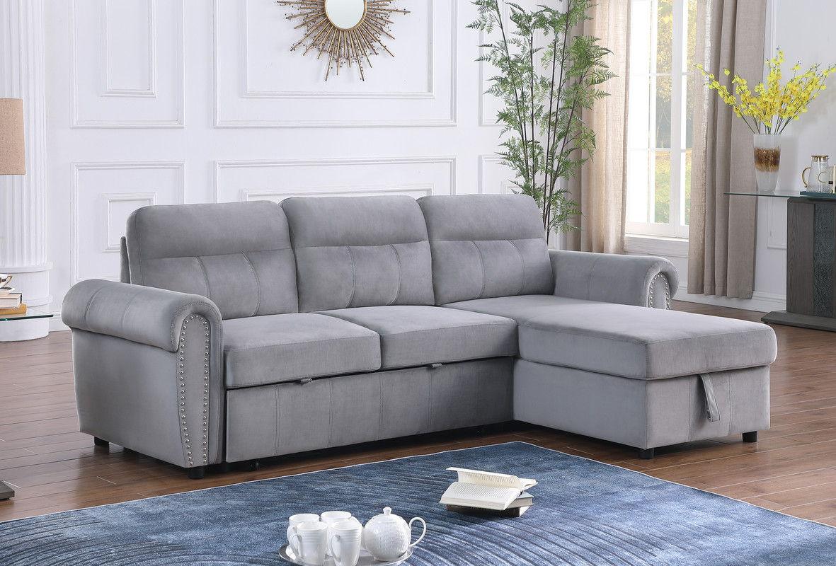 Ashton - Reversible Sleeper Sectional Sofa Chaise - Furniture Home Direct