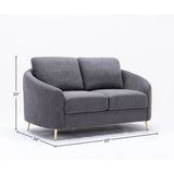 Yuina - Linen Loveseat - Gray - Furniture Home Direct