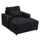 Modern Style Armchair Chaise Lounge Sofa Couch With Movable Storage Ottoman, USB Ports, Cup Holders, Phone Holder, Side Pockets - Furniture Home Direct