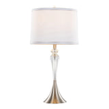 Ashland - Contemporary Crystal Table Lamp (Set of 2) - Clear Crystal / Nickel / White - Furniture Home Direct