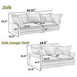 Modern Comfy Upholstered Sofa Cloud Couch, Deep Seat Couches With Multiple Large Soft Pillows - Furniture Home Direct