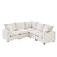Modern L Shape Modular Sofa, 5 Seat Chenille Sectional Couch Set With 2 Pillows Included, Freely Combinable Indoor Funiture For Living Room, Apartment, Office - Furniture Home Direct