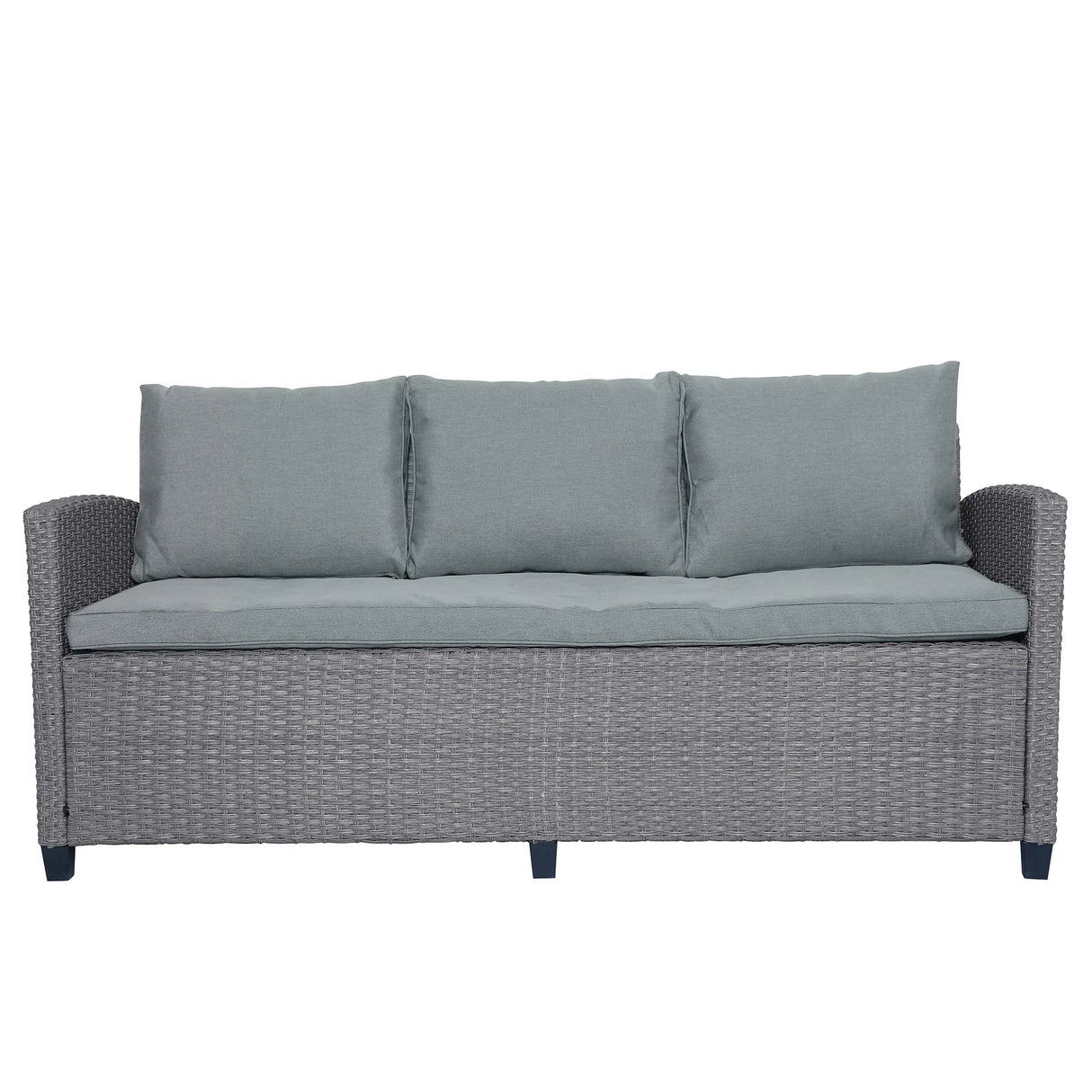 6-Piece Outdoor Wicker Set - Gray - Furniture Home Direct