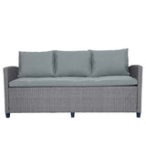 6-Piece Outdoor Wicker Set - Gray - Furniture Home Direct