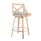 Charlotte - Farmhouse Fixed Height Counter Stool With Swivel And Round Footrest (Set of 2) - Furniture Home Direct