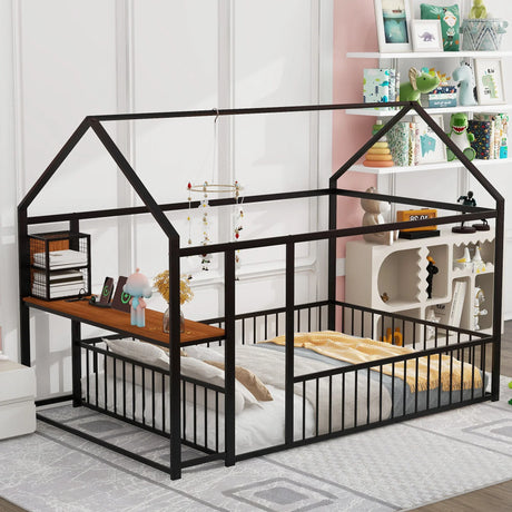 House Frame With Desk, Shelves, Power Outlets And USB Ports - Furniture Home Direct
