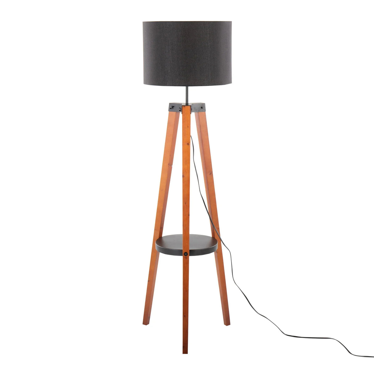 Compass - Mid Century Modern Floor Lamp With Shelf - Furniture Home Direct