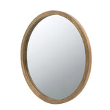 Circle Wall Mirror With Wooden Frame, Wall Mirror For Living Room - Furniture Home Direct
