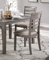 Dining Set Rectangular Table with Padded Chairs Gray - Furniture Home Direct